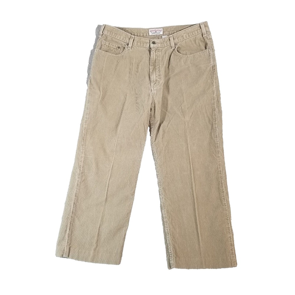 Boca Grande corduroy jeans men's 38x27 beige cotton relaxed fit baggy pants